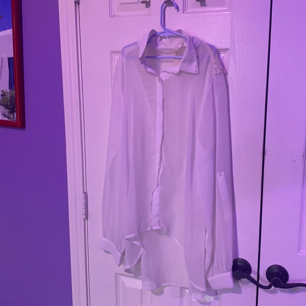 White see-through blouse